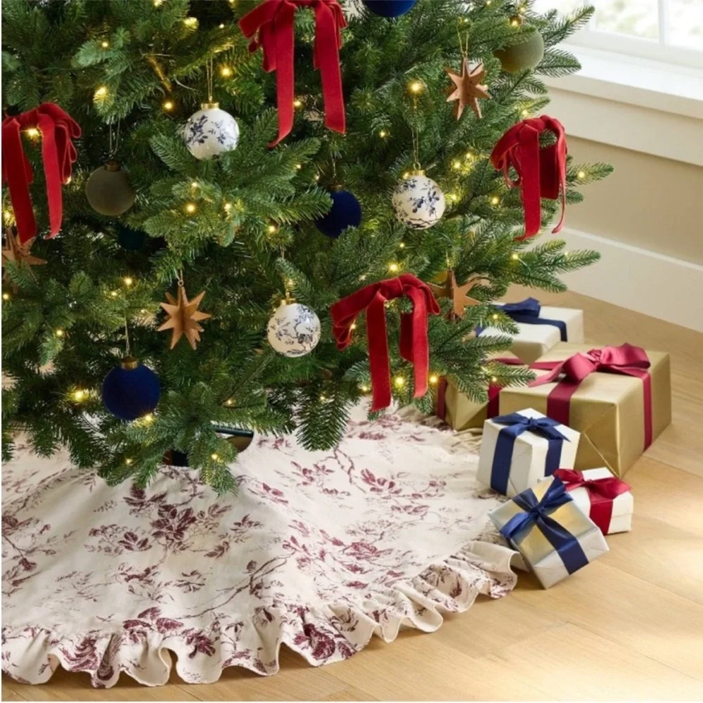 Set of 3 Hand Painted Christmas Ornaments White/Blue - Threshold Studio McGee